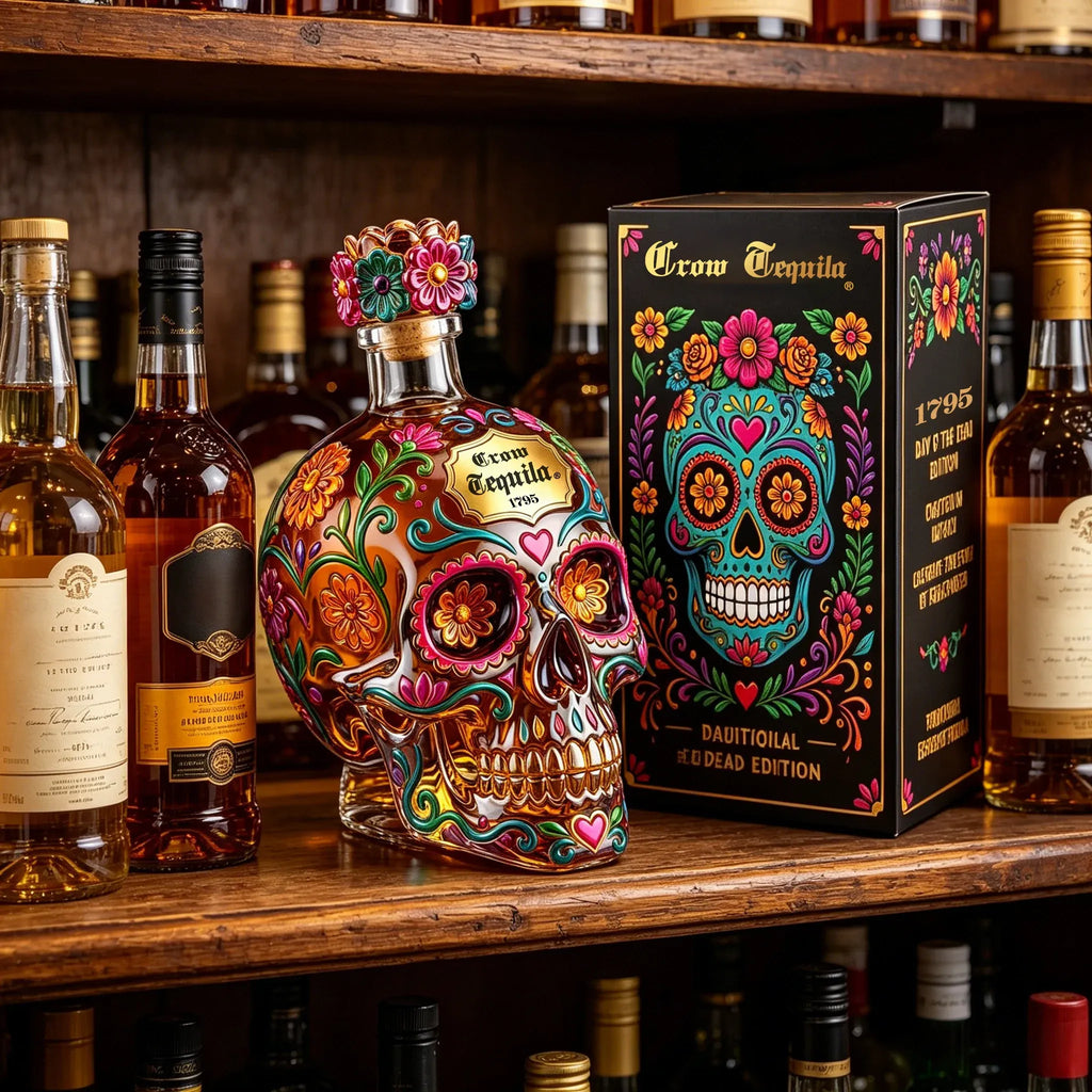 🔥Day of the Dead Limited Edition Tequila Bottle & Goblet – Limited Edition Art Glass