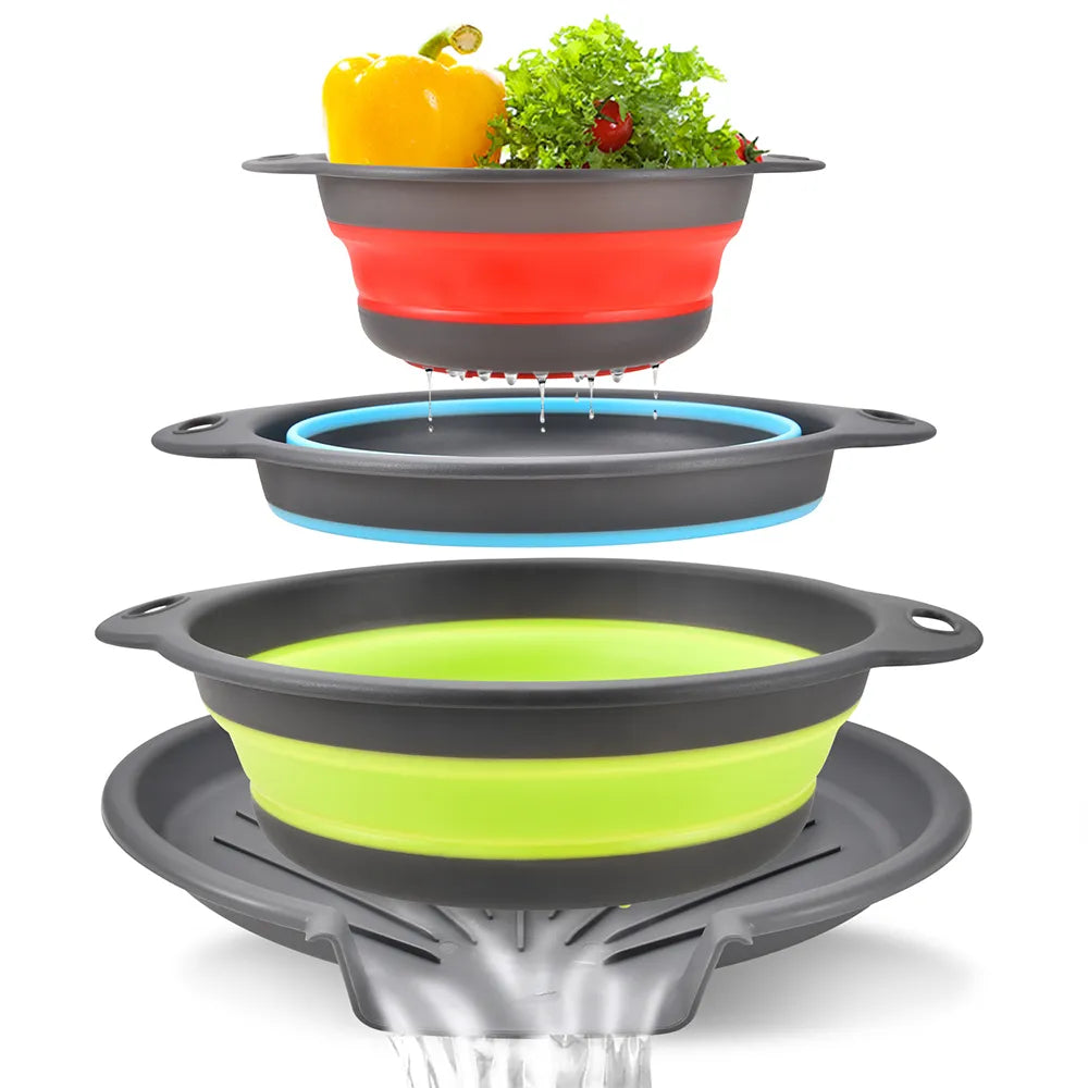 🧺 Foldable Drain Basket with Self-Draining Base
