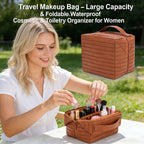 ✈️ Travel Makeup Bag – Large Capacity & Foldable