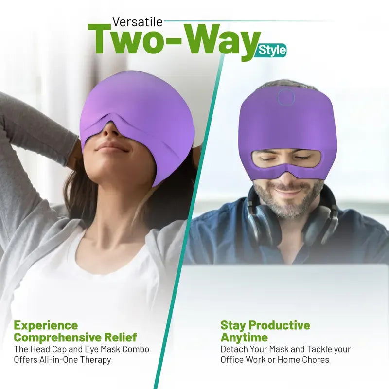 Multifunctional Gel Head & Eye Therapy Mask – Hot & Cold Relief for Migraines, Puffy Eyes, Sinus Pressure & Stress