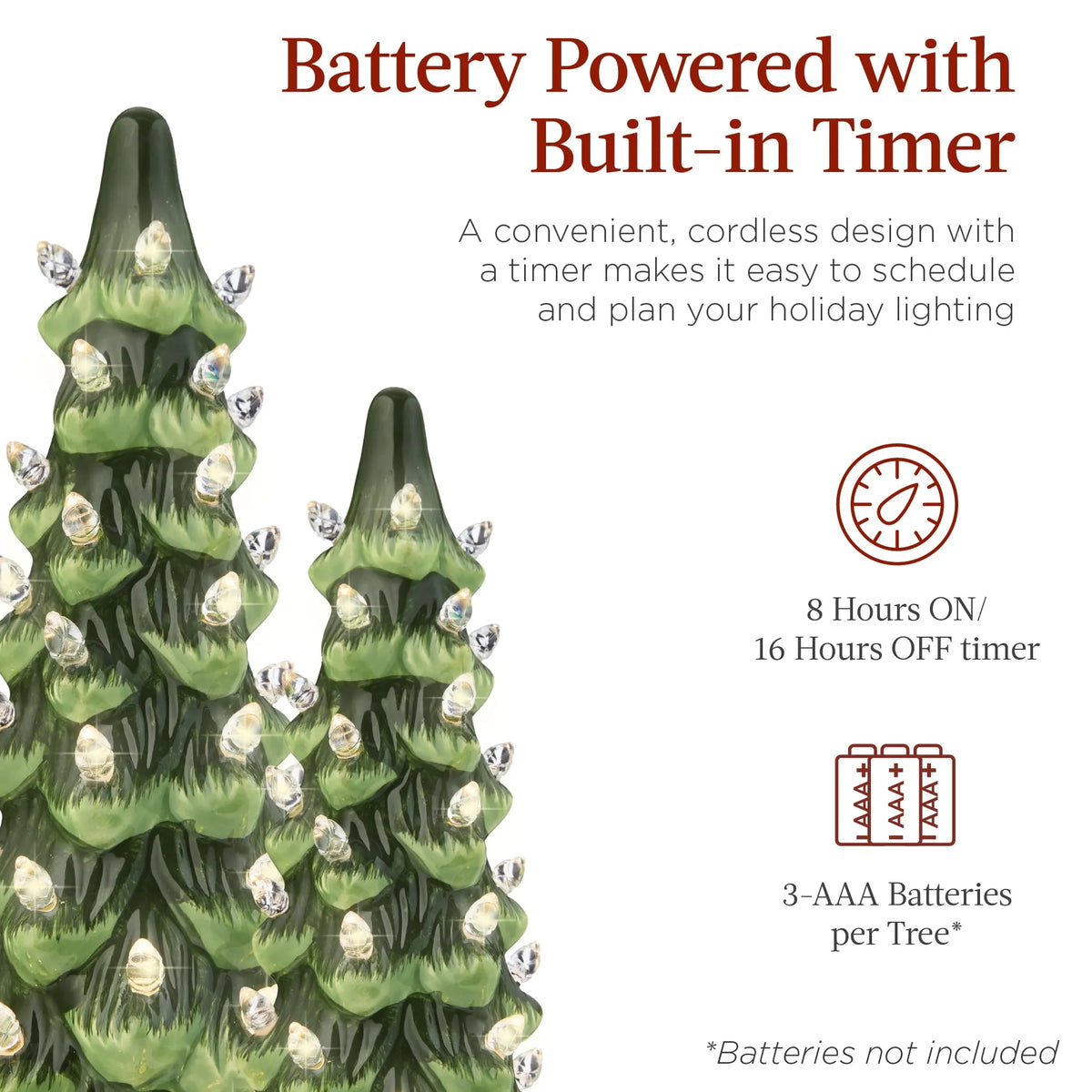 🕯️ Hand-Painted resin Pre-Lit Christmas Tree with LED Lights
