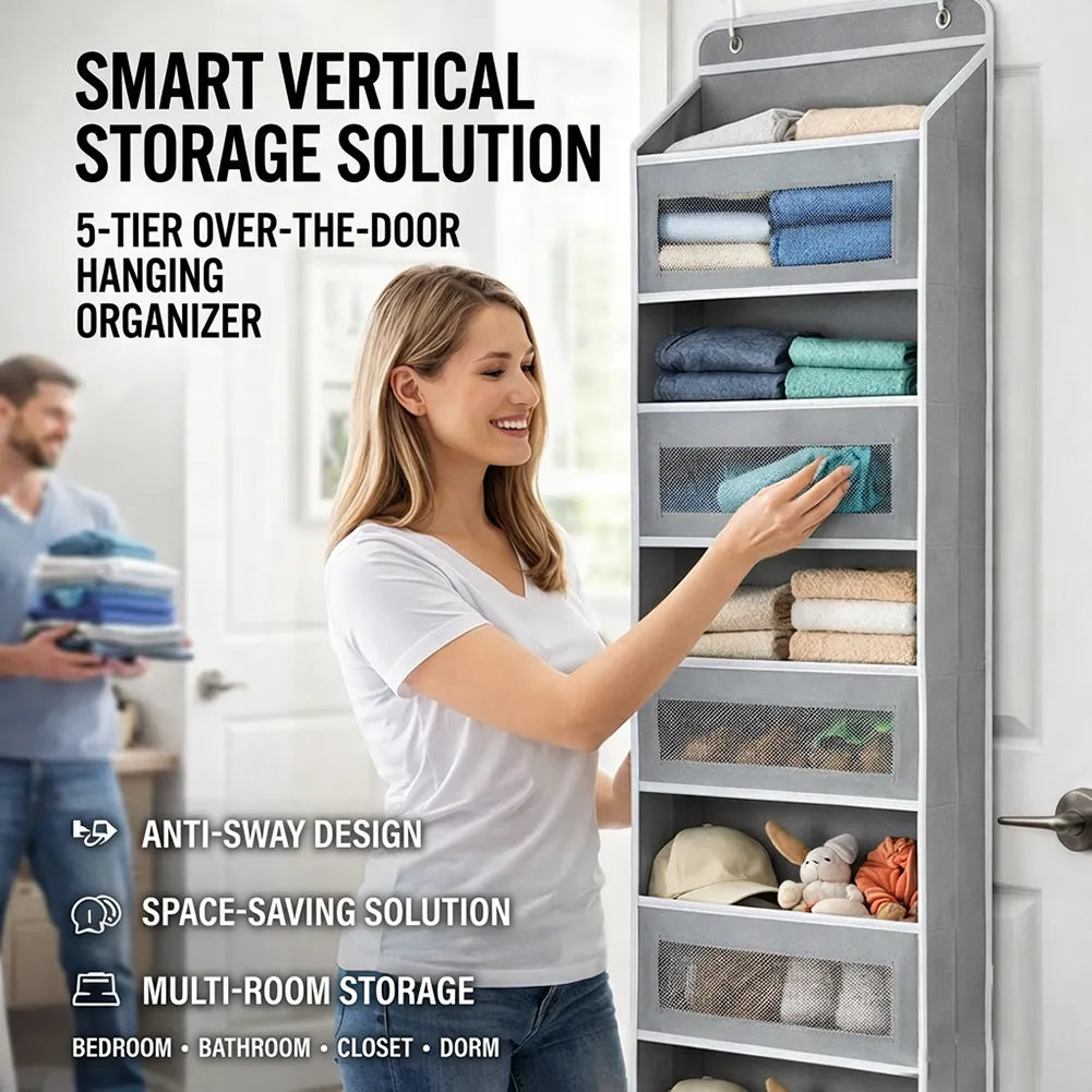 🧺 5-Tier Over-the-Door Hanging Storage Organizer