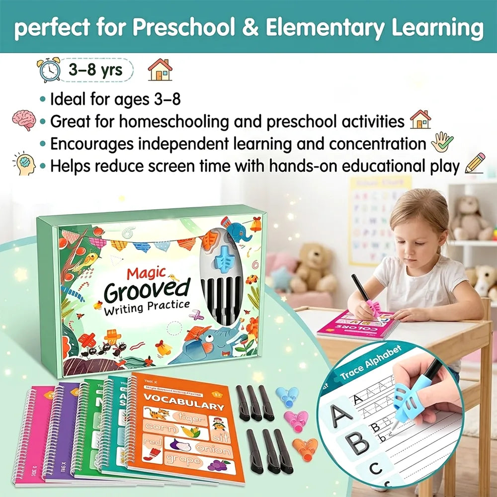 ✏️📚 Writing Workbook Set for Kids Ages 3–8