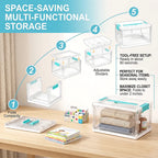 🎨 Transparent Craft Storage Organizer Box with Removable Tray & Dividers