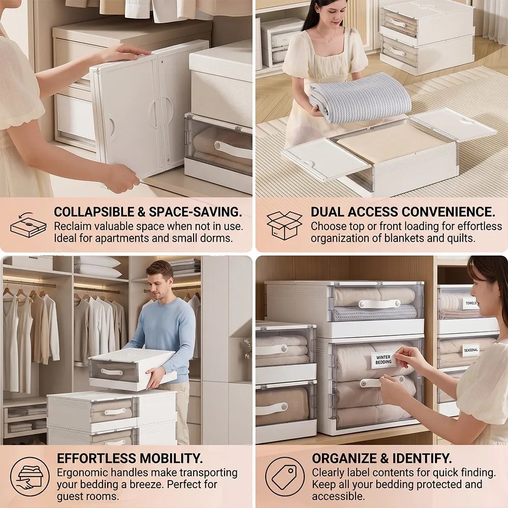 🛏️ Bed Sheet Storage Boxes & Organizers