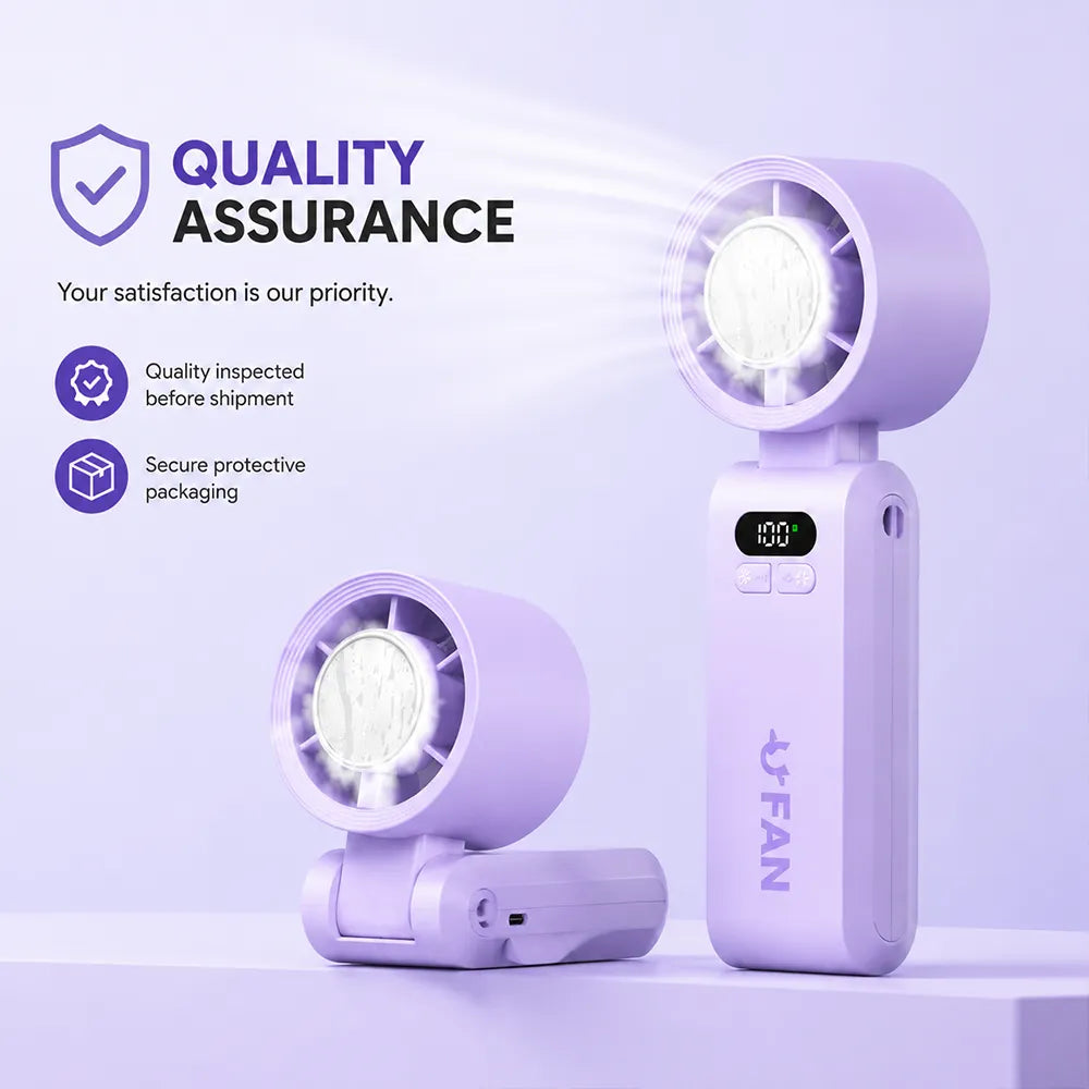 ❄️ Turbo Ice-Cooling Handheld Fan
