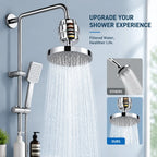 🚿 Premium 6" Rain Shower Filter Head Set