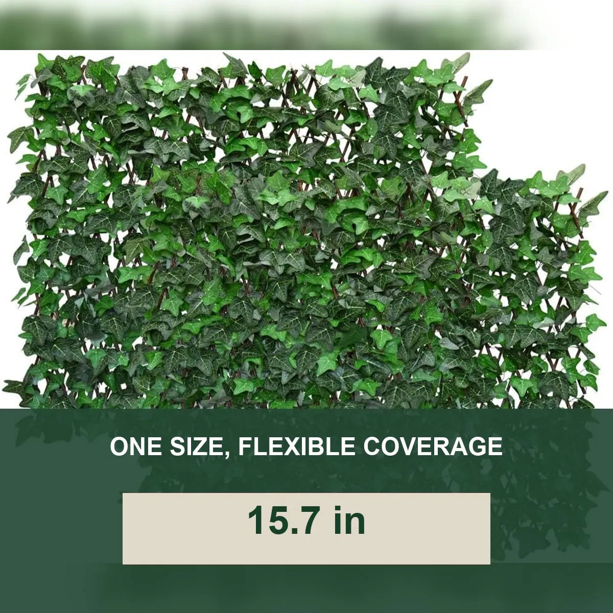 Expandable faux ivy fence in the 15.7 inch size