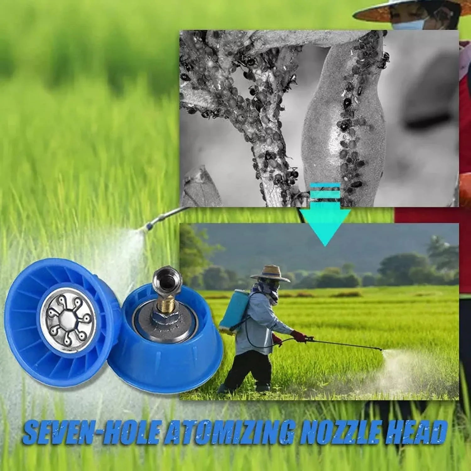 7 Hole High Pressure Windproof Sprayer & 360° Rotation