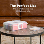 📸Portable Photo Organizer & Craft Storage Box with 16 Clear Cases