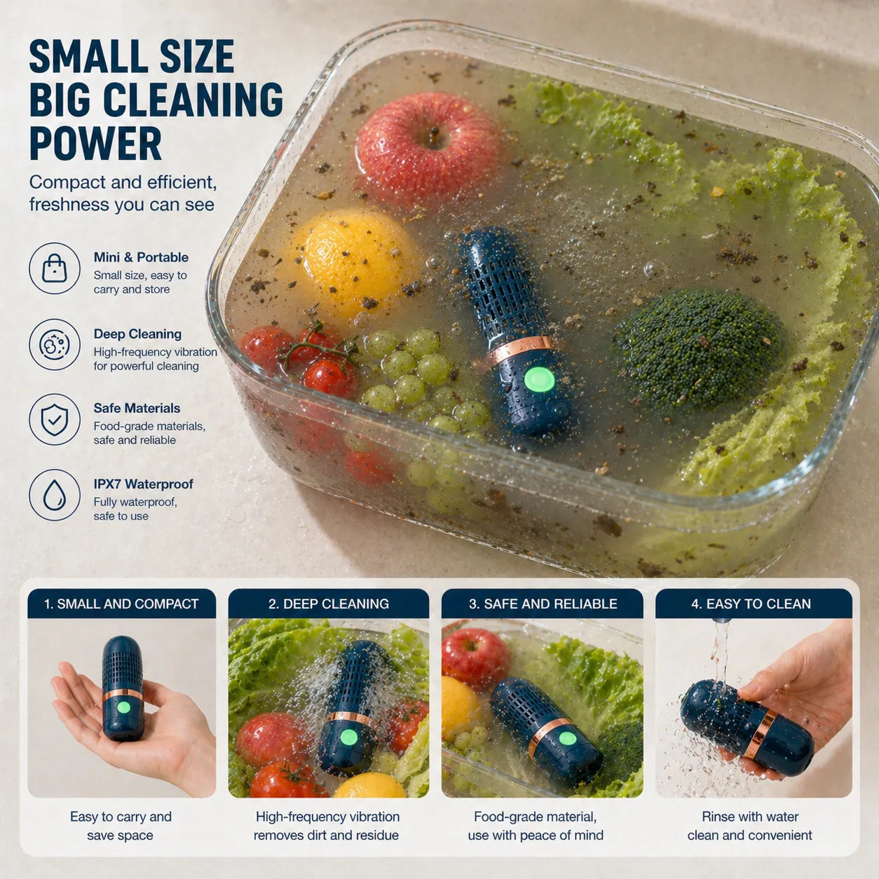🥬 Portable Food Purifier Washer