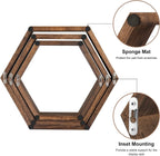 Set of 3 Hexagonal Floating Shelves – Rustic Honeycomb Wall-Mounted Storage Shelves-Perfect for Your Bedroom, Living Room, Hallway, or Office Decor