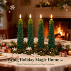 🎄 Flameless Christmas Tree Candles – Elegant, Safe & Magical Holiday Lighting