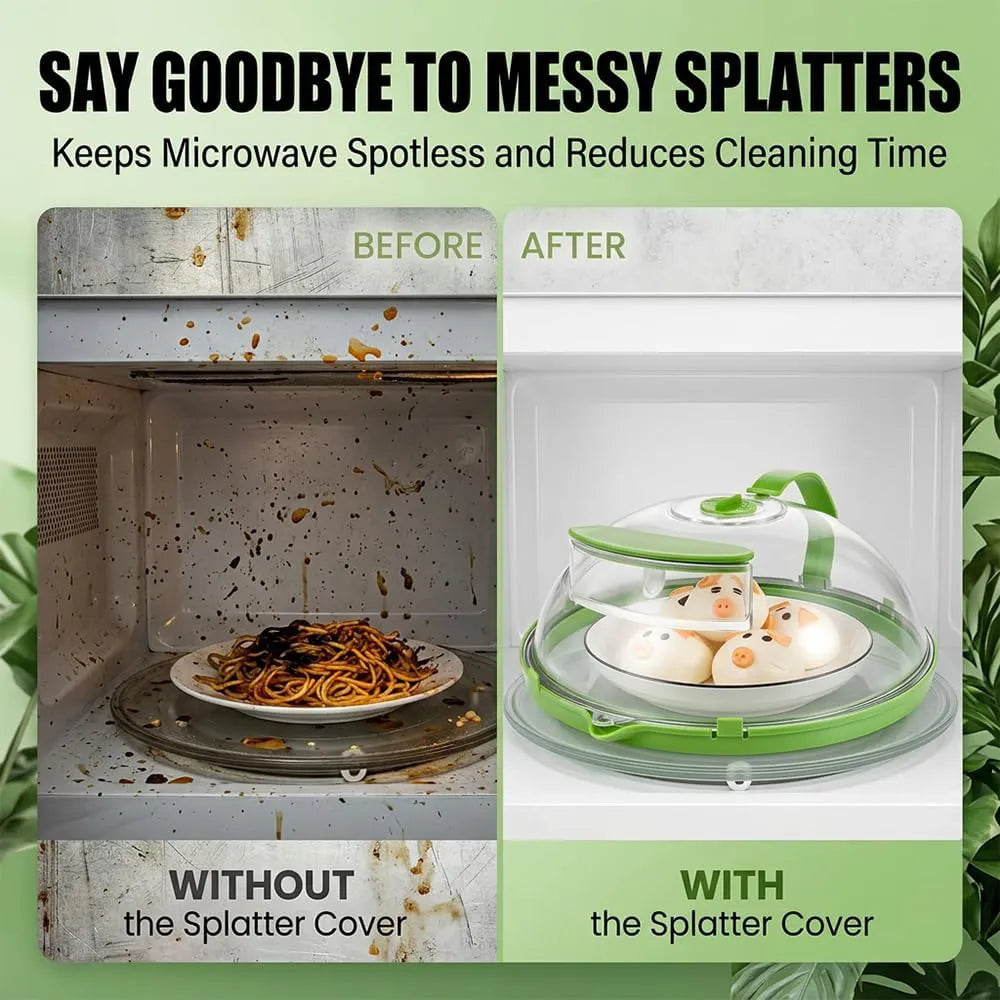 🍽️ Microwave Splatter Cover with Steam Vent