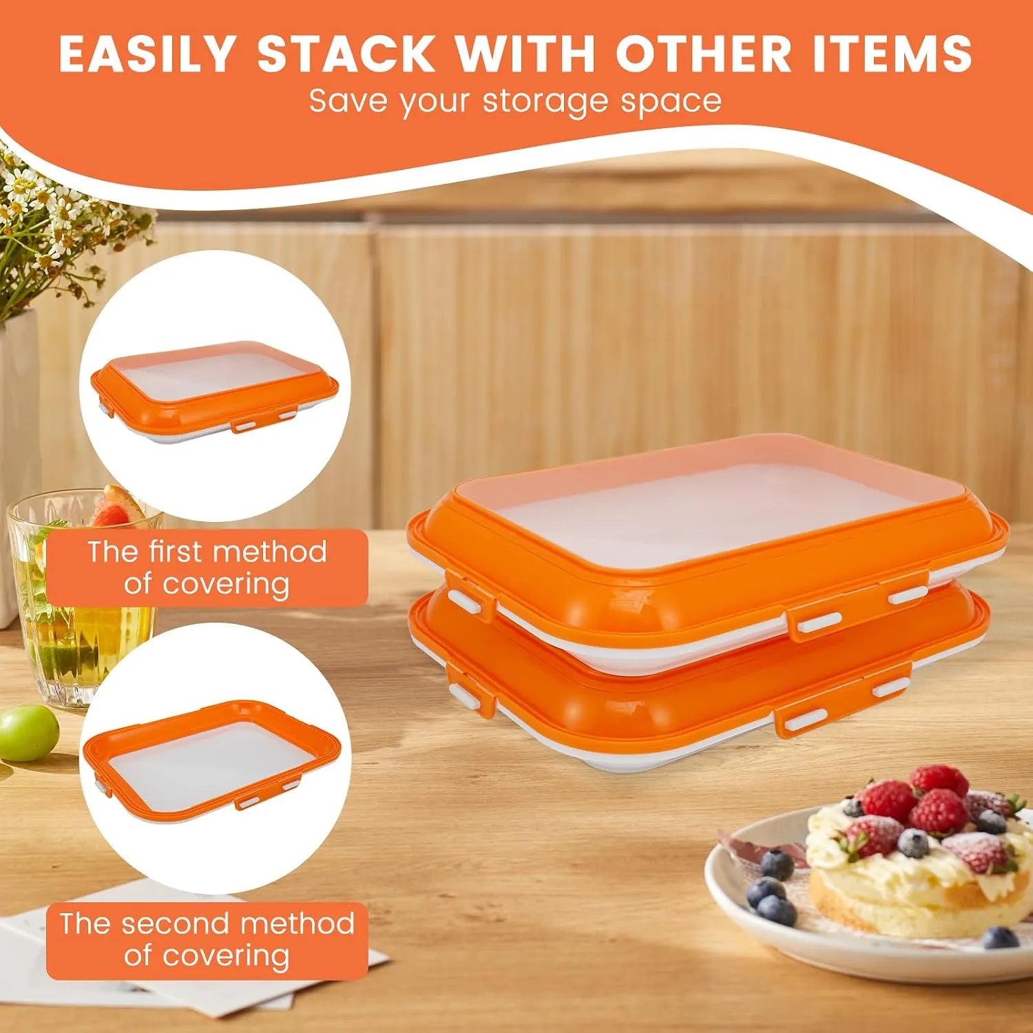 Food preservation trays stacked neatly