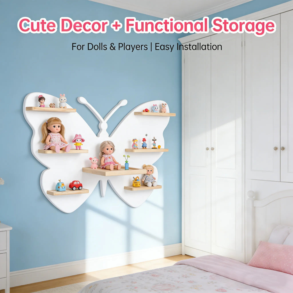 🦋 Butterfly-Shaped Storage Rack for Dolls & Players