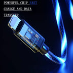 3 in 1 LED Flowing Charging Cable - Fast, Durable & Stylish!