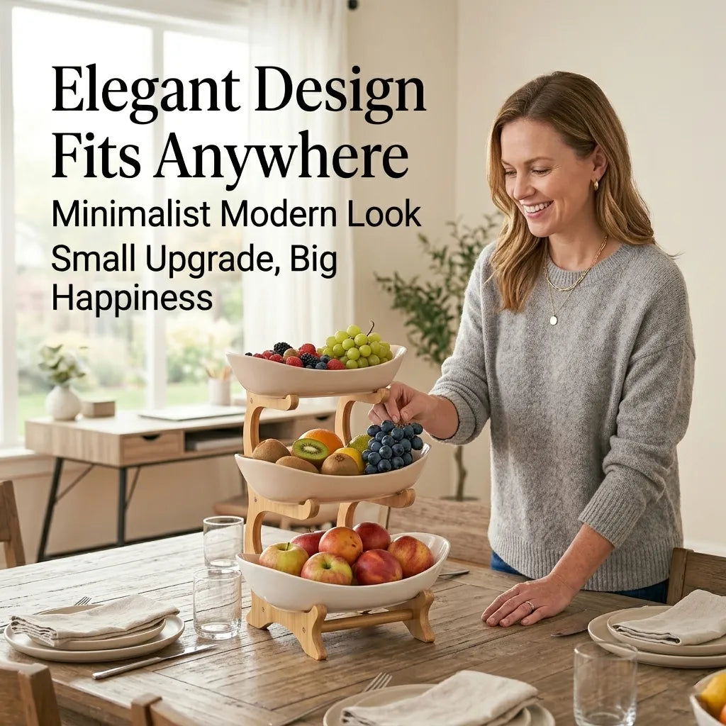 🍓2-Tier / 3-Tier Vertical Fruit Storage Rack (Includes Stand）: Easy Access & More Space for Your Kitchen