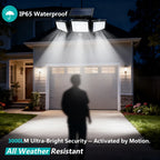 ☀️Motion Sensor Solar Security Light – 3000 Lumens, 210 LEDs, Remote-Controlled, IP65 Waterproof