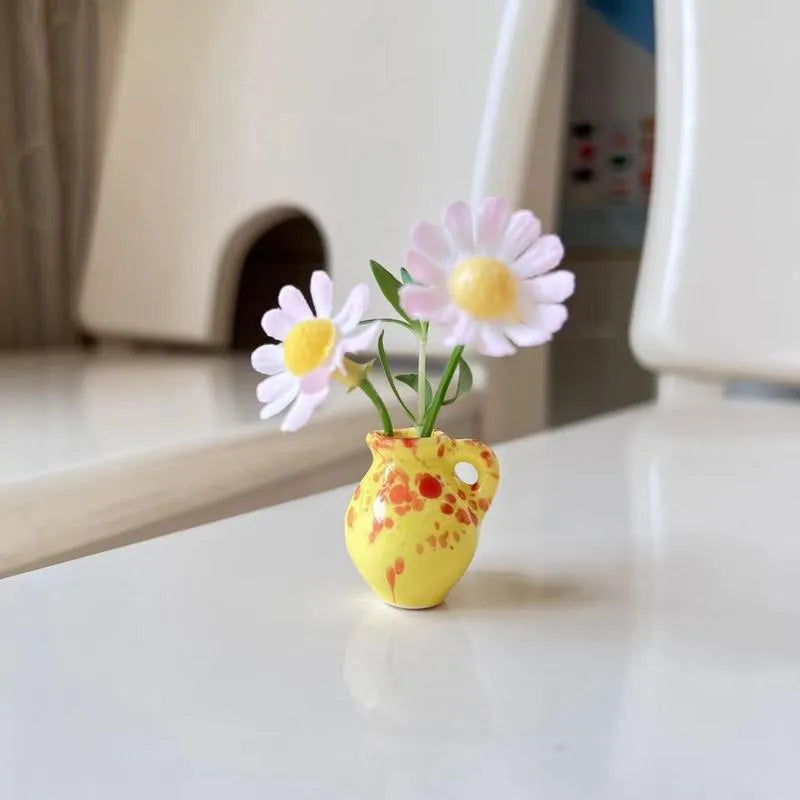 Creative Mini Ceramic Vase Magnets (Set of 8)