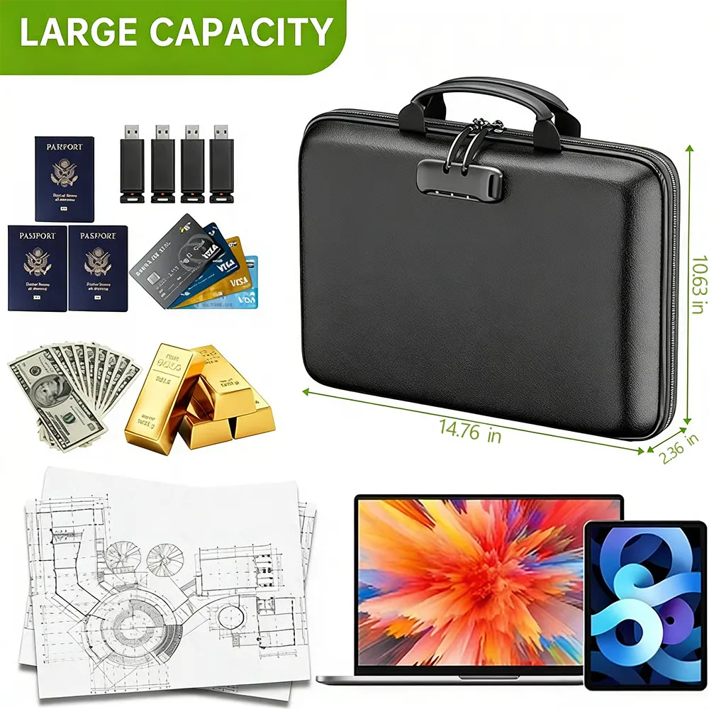 Fireproof & Waterproof Document Organizer – Hard‑Shell, Combination Lock🛡️📁