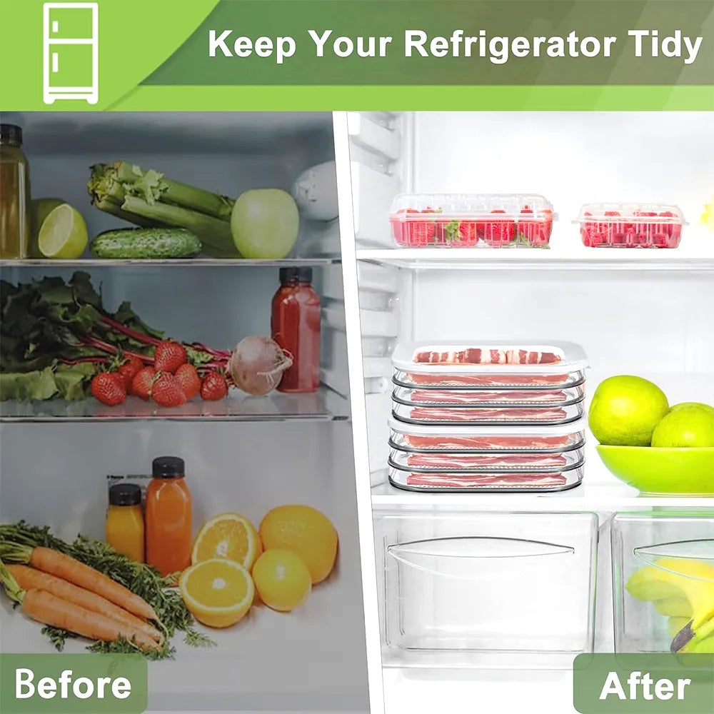 🥗 Round Stackable Food Storage Box – 3-Compartment Freshness Organizer