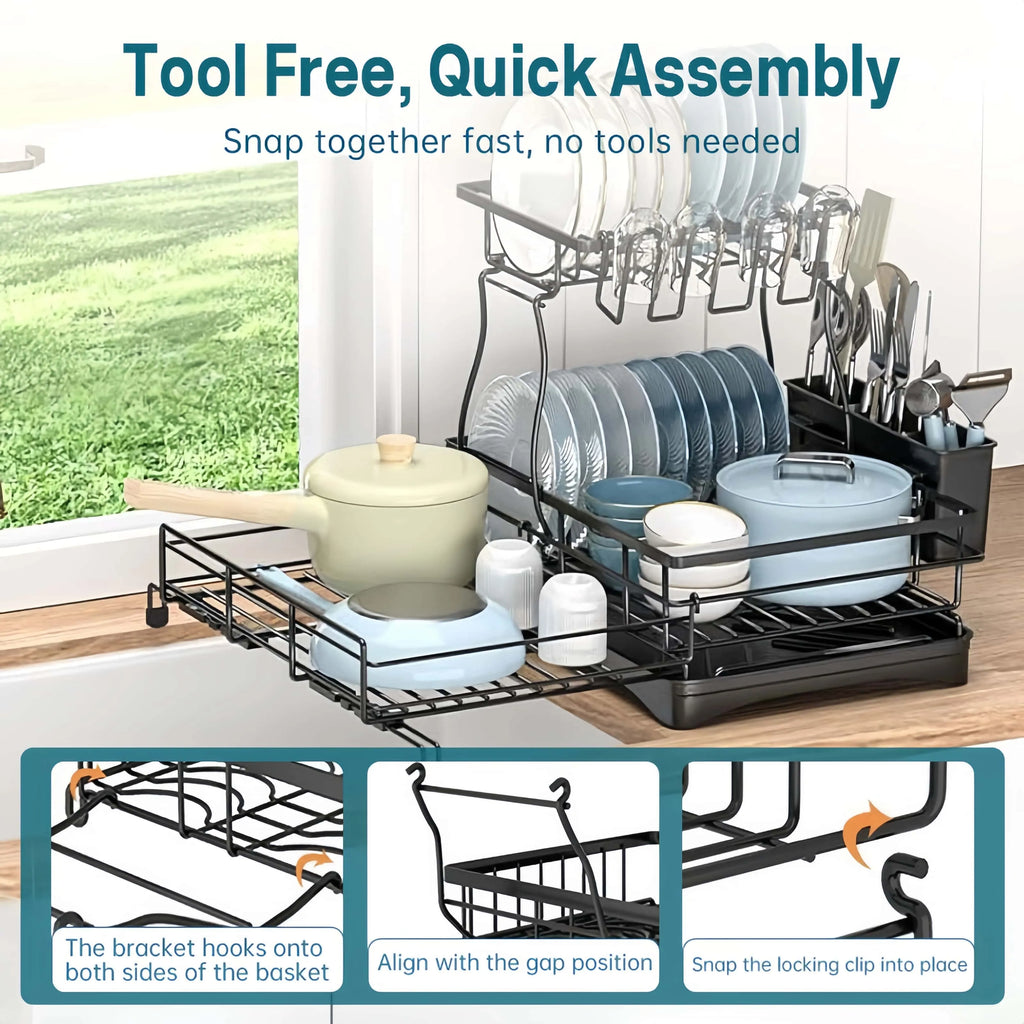 Dish Drying Rack Ends Counter Clutter Fast ✨