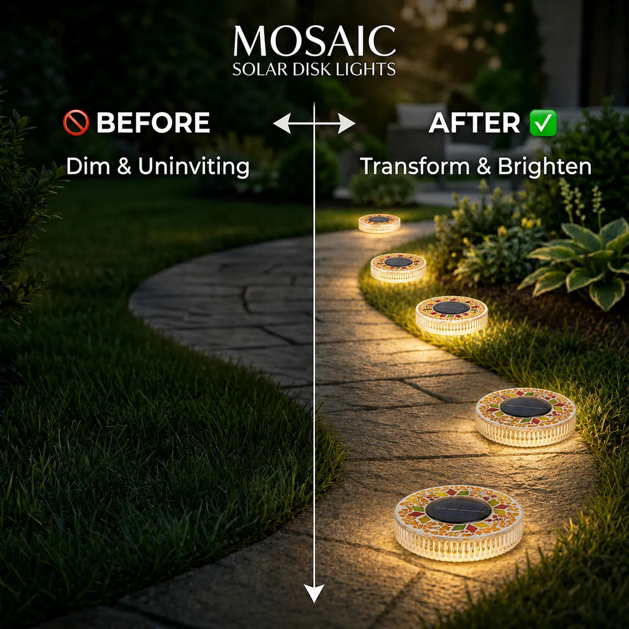 ✨ Solar Mosaic Ground Stake Light – Waterproof LED Outdoor Pathway Light