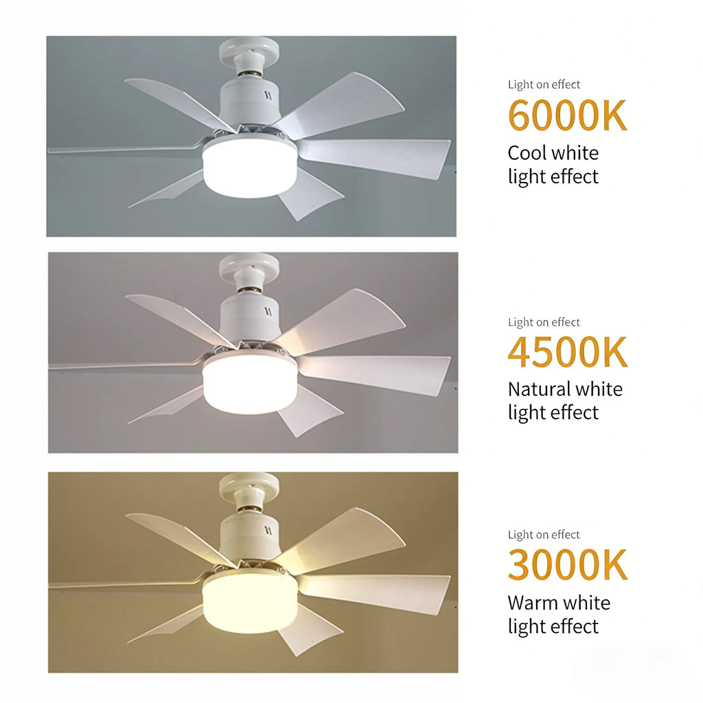 💡 E27 Screw-Base Silent Mini Fan Light,Remote Control