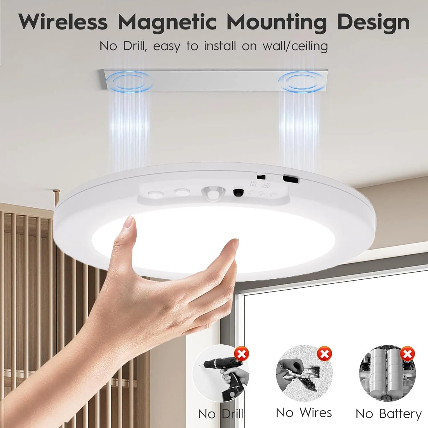 💡Rechargeable Motion Sensor LED Ceiling Light