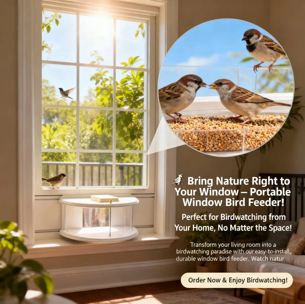 🦜Portable Window Bird Feeder – Perfect for Birdwatching from Your Home!