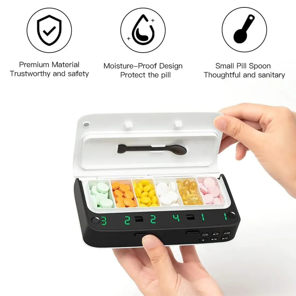 💊 Smart Electronic Pill Organizer with Alarm & LED Display