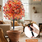 Artificial Flower Topiary Ball with Ground Stake