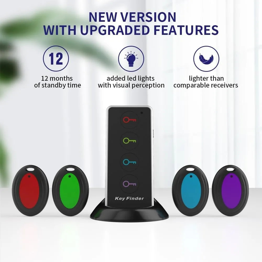 🔑 Wireless Key Finder with Sound & Light – 1 Transmitter + 4 Receivers