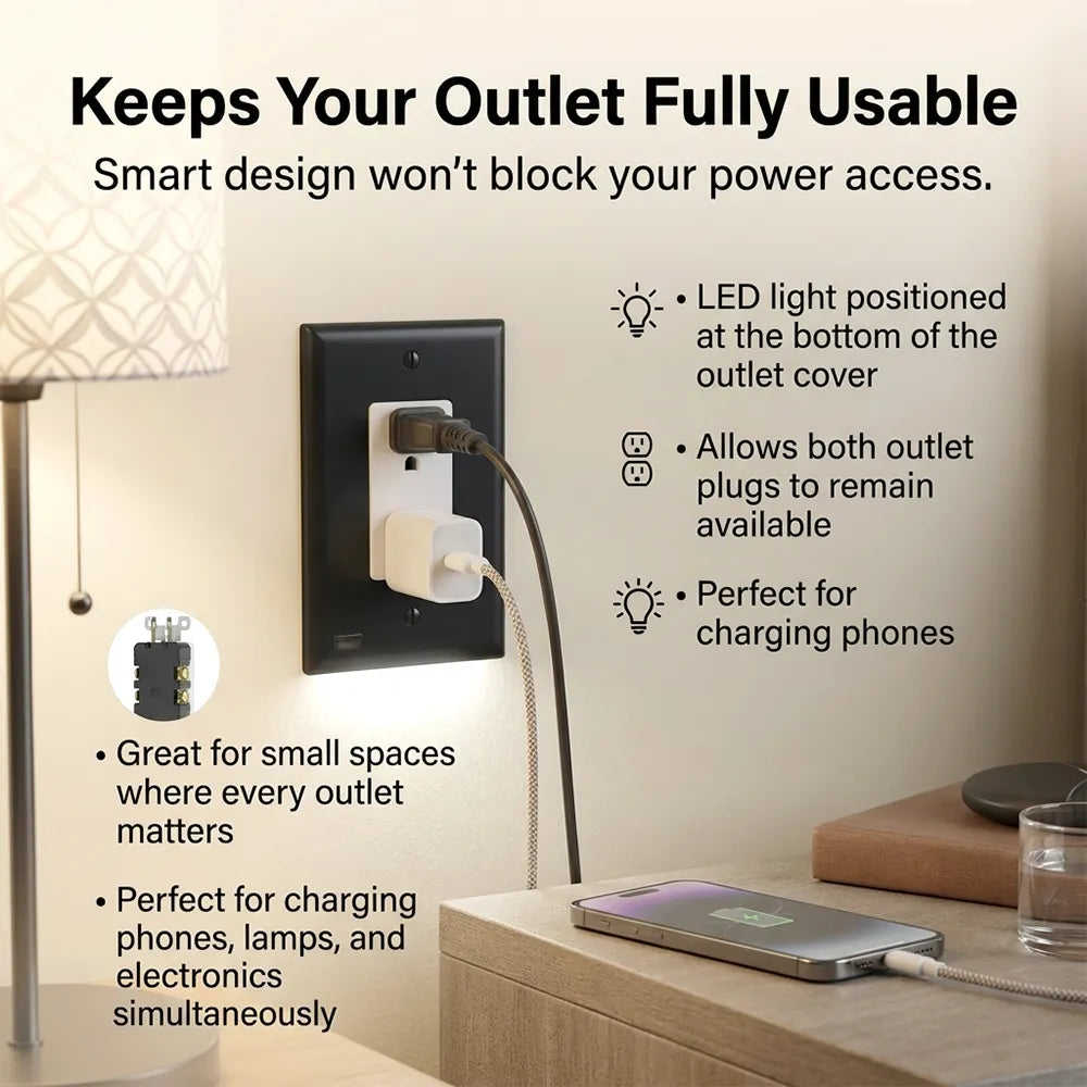 💡 Smart LED Night Light Outlet Cover
