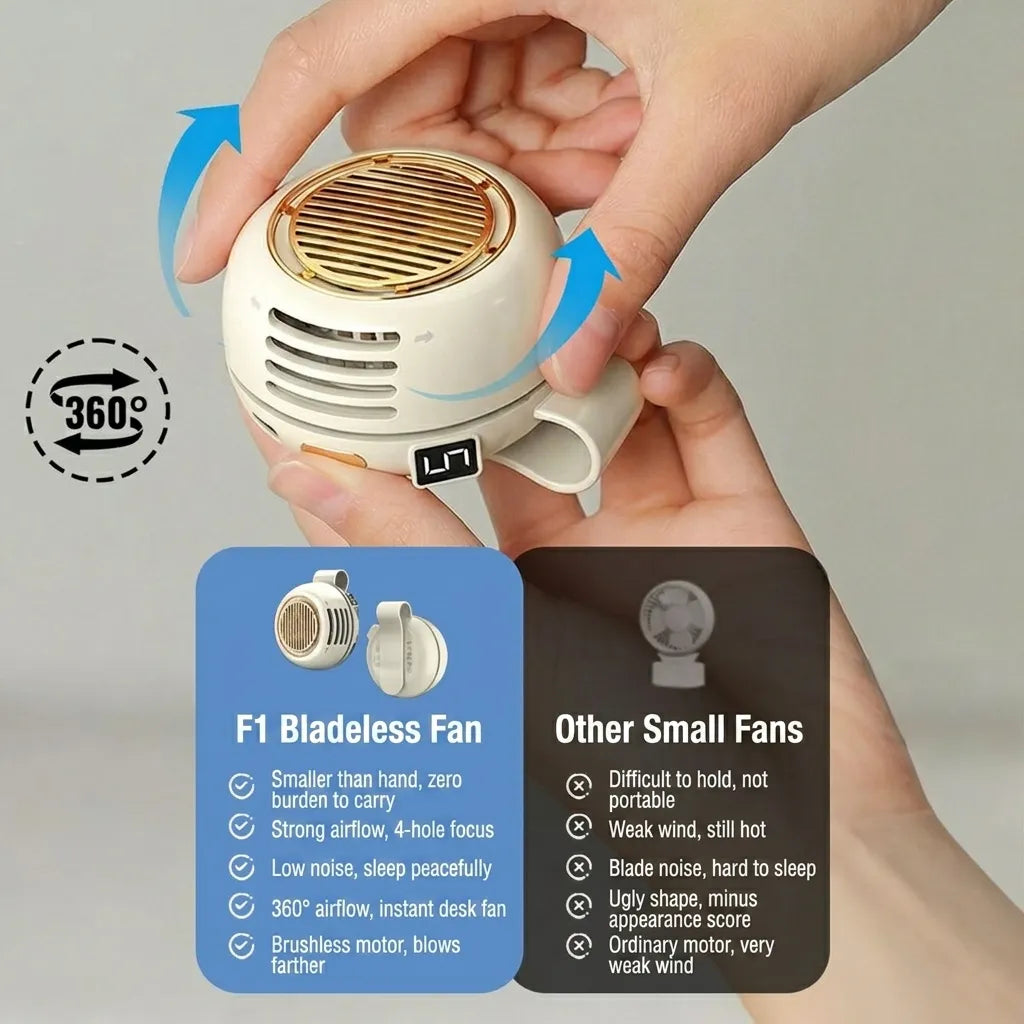❄️ Portable Silent Mini Bladeless Clip-On Fan