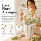 🌸Hand-Fired Ceramic Vase – Sculptural Maze-Top Flower Holder with Organic Texture