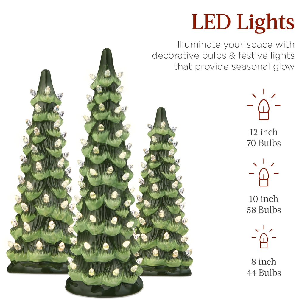 🕯️ Hand-Painted resin Pre-Lit Christmas Tree with LED Lights