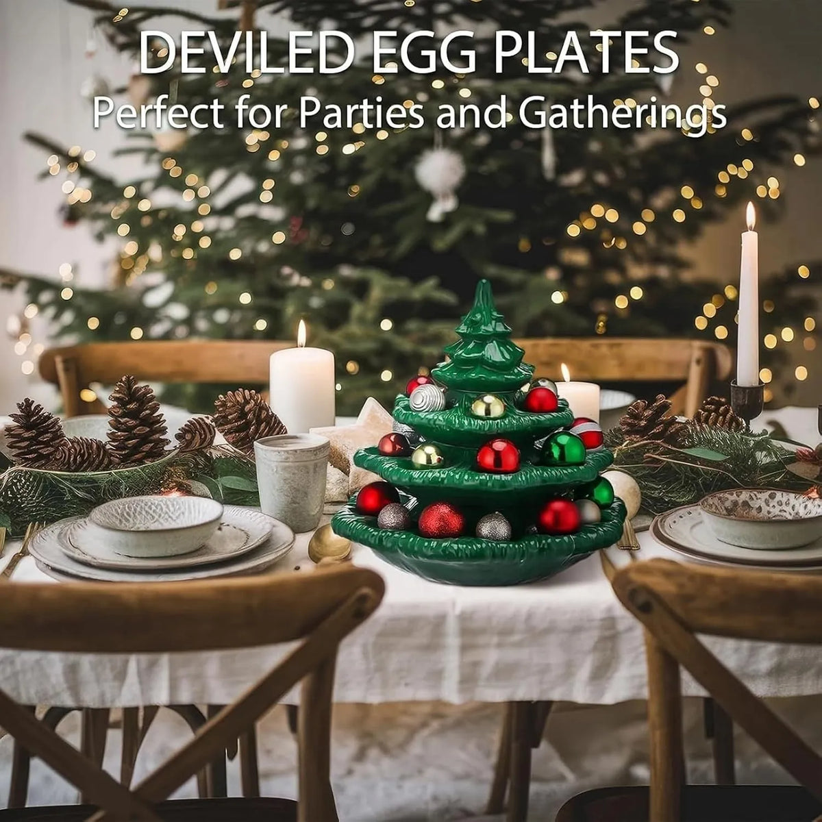 Festive 3-Tier Christmas Tree Serving Platter