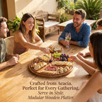 Wooden Serving Tray – 8-Compartment Puzzle Design