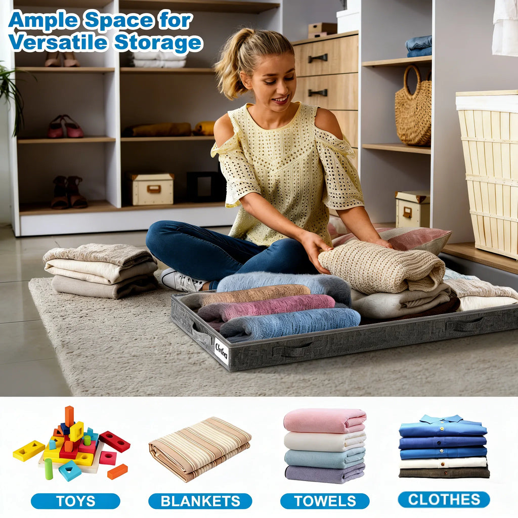 🛏️ Low Profile Under Bed Storage Containers