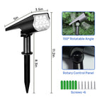 7-LED Solar Landscape Spotlights — 2-Pack Ground-Stake Wall Wash Lights