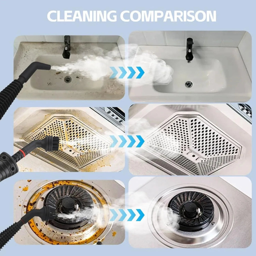 High-Pressure Handheld Steam Cleaner with Multi-Surface Attachments
