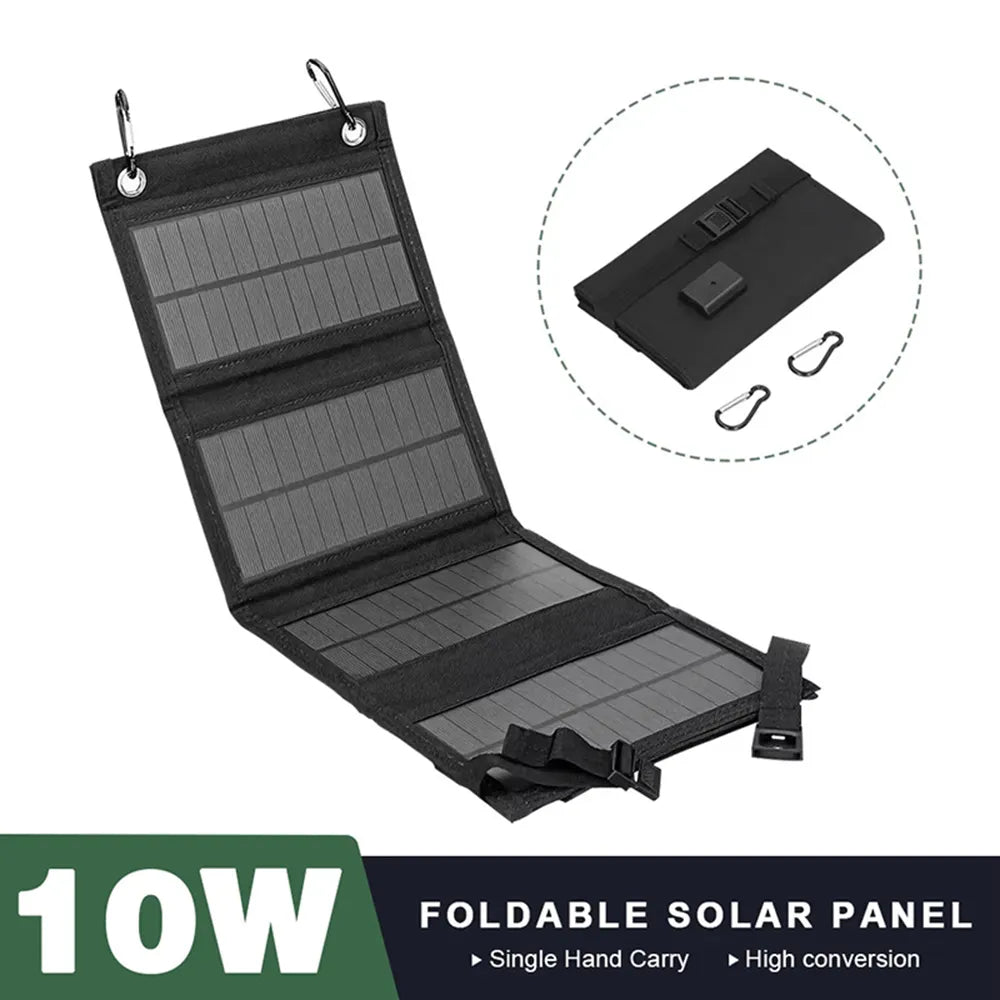 ☀️ Foldable 10W Solar Charger Panel with USB Output
