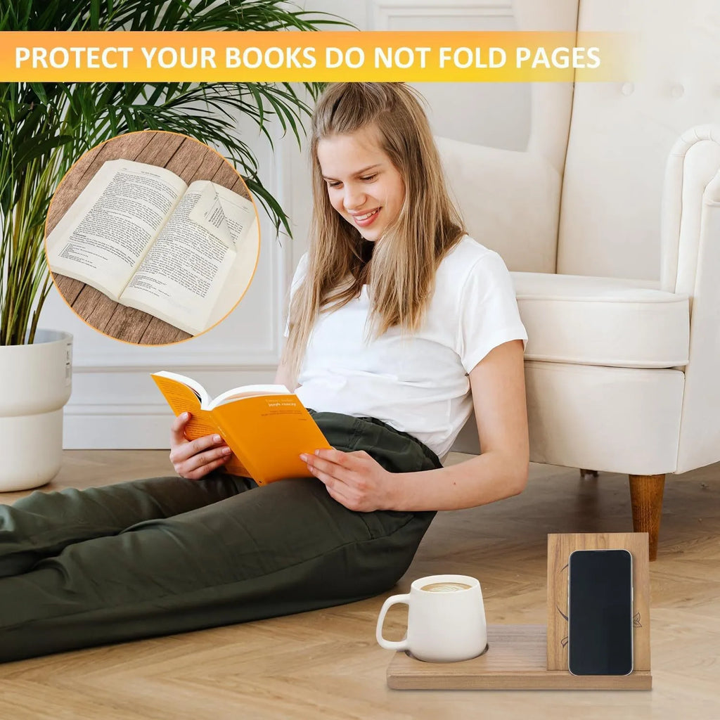 📚 Desktop Solid Wood Triangular Bookstand
