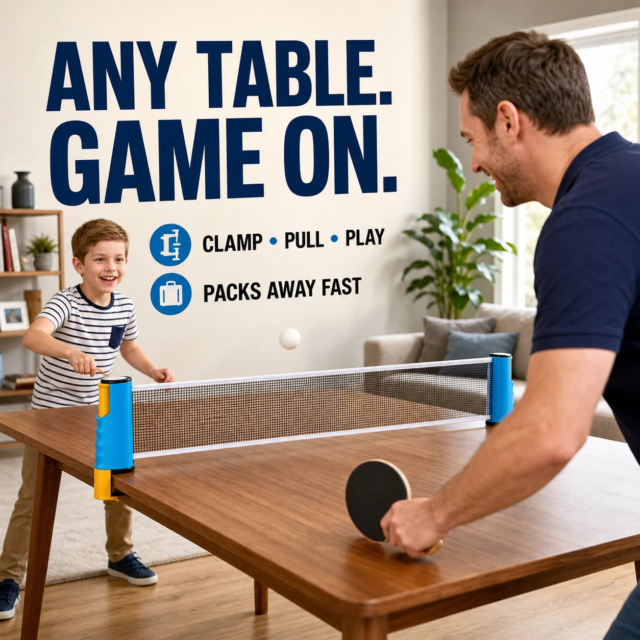Instant-Play Retractable Table Tennis Net
