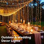 🎄 600 LED Christmas Fairy String Lights & ICY Glass Drop Ornaments