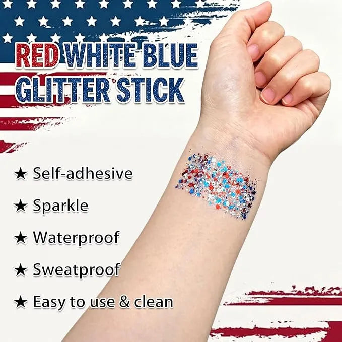 🇺🇸 Patriotic-Themed Body Glitter Sticks
