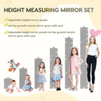Wall-Mounted Height Measurement Chart with Mirror & Stickers – Track Your Child’s Growth in Style!