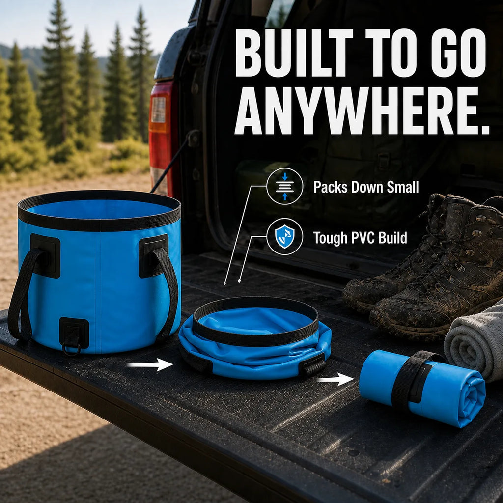 Pack-Flat Outdoor Collapsible Bucket